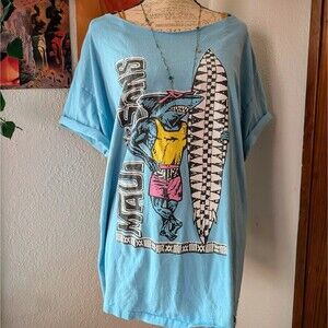 Maui Hawaii Y2K Vintage Pastel Beachy Blue Graphic Tee